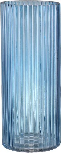 Vista 30 de Jarrón de vidrio ámbar, florero de cristal, jarrón de vidrio acanalado, moderno jarrón para flores, jarrón alto de vidrio para sala de estar, mesa