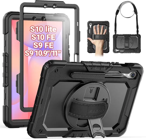 Vista 11 de SEYMAC Funda protectora resistente a prueba de golpes para Samsung Galaxy Tab A9 de 8.7 pulgadas 2023 (SM-X110/X115/X117), resistente a prueba