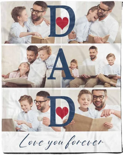 Vista 31 de D-Story Manta de hijo, divertidas mantas personalizadas con fotos, regalo para papá, manta de disfraz, regalo para hija, regalos personalizados