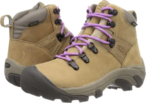 Vista 8 de KEEN Botas de senderismo de cuero impermeables de altura media para mujer Pirineos, Safarilavanda inglesa, 7