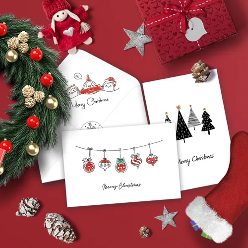 Vista 7 de BGTCARDS Bonitas tarjetas de Navidad, paquete de 24 con sobres