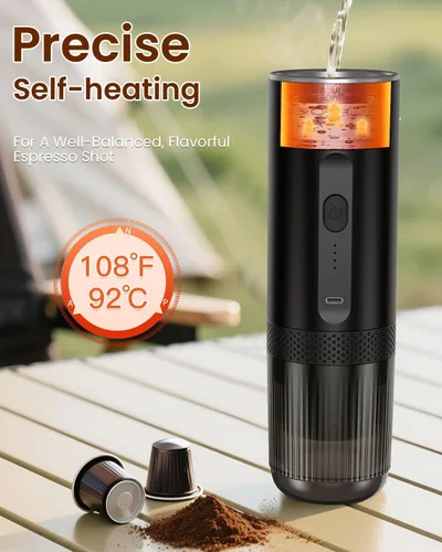 Vista 4 de Portable Espresso Maker, Electric Espresso Machine for Travel, Camping, Rechargeable USB-C Mini Coffee Maker for NS Capsule Pods and Ground Coffee