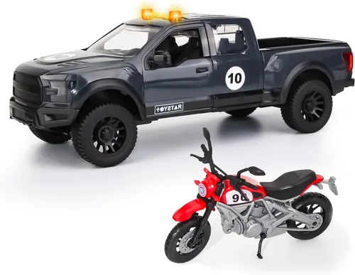 Vista 9 de Gran coche de policía de juguete con luces y música, una camioneta de juguete con puertas que se abren, para niños a partir de 3 años.