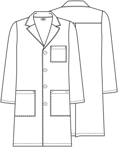 Vista 7 de Dickies 83403 - Abrigo de laboratorio unisex con cierre frontal de botón de 40 pulgadas para hombre y mujer, con 3 bolsillos, 83403