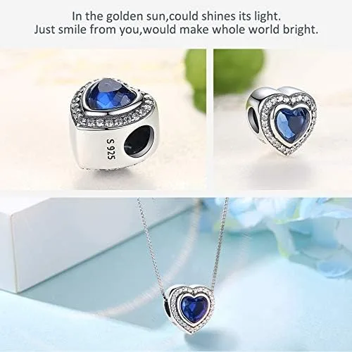 Vista 2 de Bolenvi - Dijes de plata de ley 925 "Heart of the Sea Titanic Blue" para pulseras y collares, el mejor regalo para ella, Metal