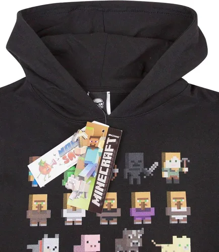 Vista 4 de Minecraft Sudadera oficial Sprites para niño Negro