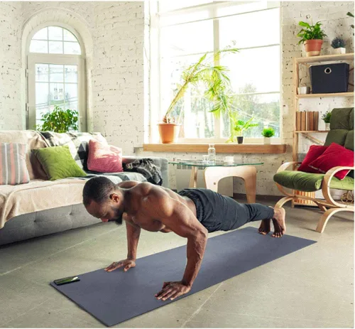Vista 9 de Thick High Density Yoga Mat Exercise Equipment Gym Floor Mat, Thick 72 x 24” Non-Slip Workout Fitness Home Pilates Mat for Women & Men