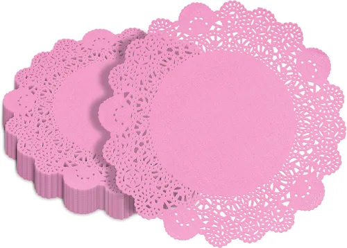 Vista 87 de Restaurantware Pastry Tek Blondas de Encaje de 4 x 4 Pulgadas 100 Vajilla Decorativa - Blondas de Mesa Desechables Redondas de Papel Negro