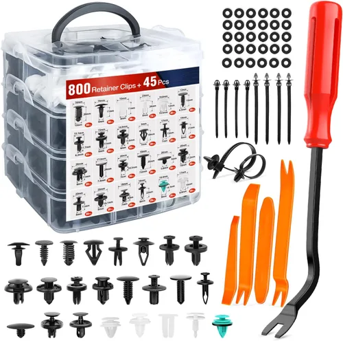 Vista 21 de Nilight 1001 clips universales para automóvil, mezclados, parachoques de automóvil, protector de panel de puerta, cubierta de motor, retenedor