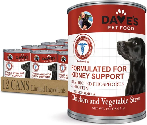 Vista 10 de Dave's Pet Food Soporte renal para perros (estofado de pollo y verduras) – Alimento enlatado húmedo bajo en fósforo y bajo en proteínas