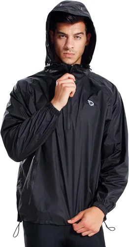 Vista 3 de BALEAF Chaqueta ligera para hombre para correr senderismo impermeable con capucha rompevientos con capucha y con capucha