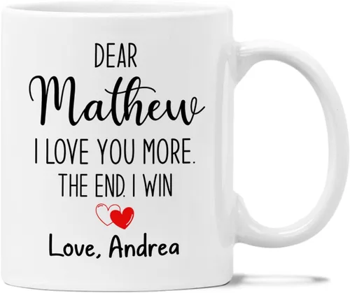 Vista 9 de Taza de regalo para novio/novia, regalos personalizados para agregar más amor al mundo, regalos de taza con nombre personalizado para recién