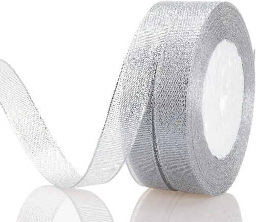 Vista 16 de YASEO Cinta de purpurina dorada de 1 1/2 pulgadas, 25 yardas de cinta de tela metálica brillante para envolver regalos, decoración de fiestas