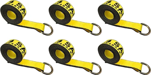 Vista 38 de Mega Cargo Control 1 paquete de correas de lazo de anillo D, amarres de remolque negros de 2 pulgadas para ensamblajes de elevación de ruedas