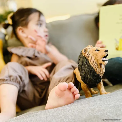 Vista 5 de Safari Ltd. Figura de león – Figura detallada de plástico de 9.5 pulgadas – Divertido juguete educativo para niños, niñas y niños a partir de 1 año