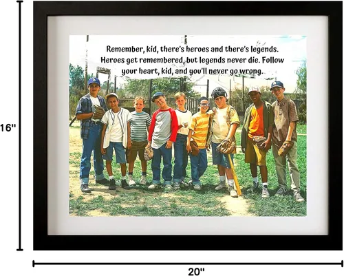 Vista 5 de M Modern Memory Design Sandlot - Póster de película enmarcado, regalo de béisbol, decoración de pared, regalo, 14 x 18 pulgadas, marco de fotos