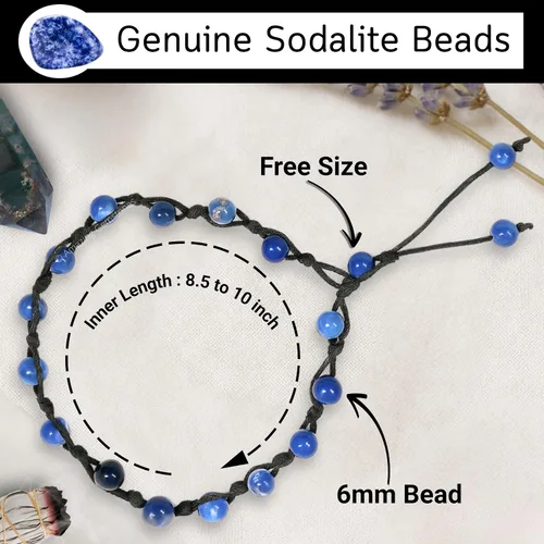Vista 105 de Amazing Gemstone Crystal Anklet Ankle Bracelets for Women - Waterproof Beaded Healing Crystal Anklets, Plus Size Chakra Gemstone Bead Anklet