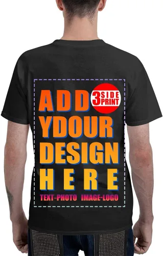 Vista 2 de Camiseta personalizada en la parte delantera y trasera, personalizada, diseña tu propia camiseta, para hombres y mujeres, camisetas con logotipo