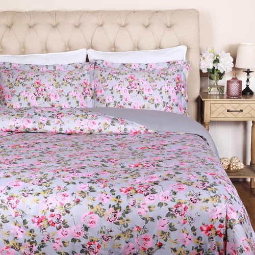 Vista 9 de Superior Juego de funda de edredón de algodón de 300 hilos con fundas de almohada, duradero y transpirable, lavable a máquina, ropa de cama floral