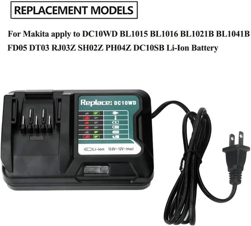 Vista 4 de DC10WD BL1015 Cargador de batería de repuesto para MAKITA 10.8V 12V BL1016 BL1021B BL1041B FD05 DT03 RJ03Z SH02Z PH04Z DC10SB cargador
