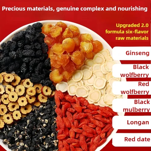 Vista 5 de Té de ginseng, mora, bayas de Goji y Longan, 4.23 onzas (4.23 oz por porción)