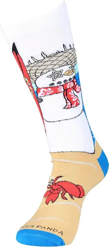 Vista 3 de Calcetines surfistas de muñeco de nieve para hombre (adulto grande), Beige, blanco, rojo, azul, azul claro, gris, negro