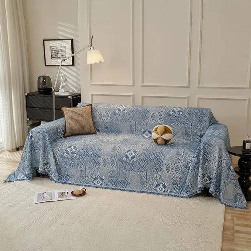 Vista 19 de DREAMINGO Funda de Sofá de Chenilla Beige Bohemia Geométrica Jacquard para Sofá de 3 Cojines Antideslizante Seccional Forma de L para Perros