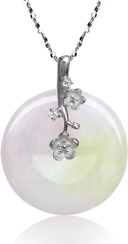 Vista 37 de Dahlia Collar eterno de jade en forma de círculo, jadeíta de grado A certificada de Birmania auténtica para la paz