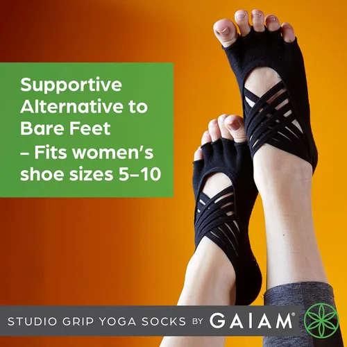 Vista 4 de Gaiam Grippy Studio Yoga Socks for Extra Grip in Standard or Hot Yoga