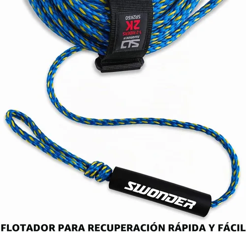 Vista 3 de Swonder Cuerdas de remolque de 2 secciones para tubería, 1-4 cuerdas de 60 pies para tubos remolcables