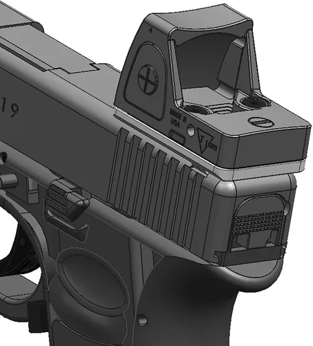 Vista 3 de DPP Titanium Montura de riel de mira trasera compatible con Glock Trijicon RMR/SRO y Holosun 407C/507C/508T (aluminio)