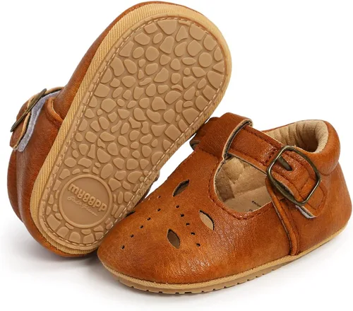 Vista 6 de QWZban Zapatos planos Mary Jane para bebés y niñas con Bownot, suela suave, suela suave, piel sintética, recién nacidos, primeros pasos, para fiesta