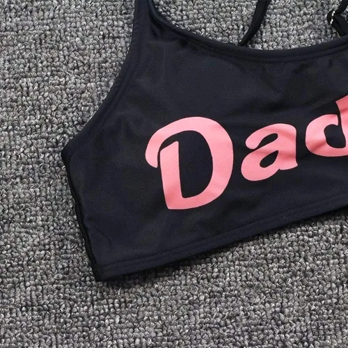 Vista 3 de Traje de baño de 2 piezas para mujer, con estampado Come Here Yes Dad