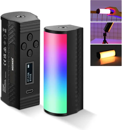Vista 12 de NEEWER Varita de Luz RGB, Luz de Video de Fotografía Magnética de Mano, Barra de Luz de Tubo LED de Color Completo Atenuable 2500K~8500K CRI95+