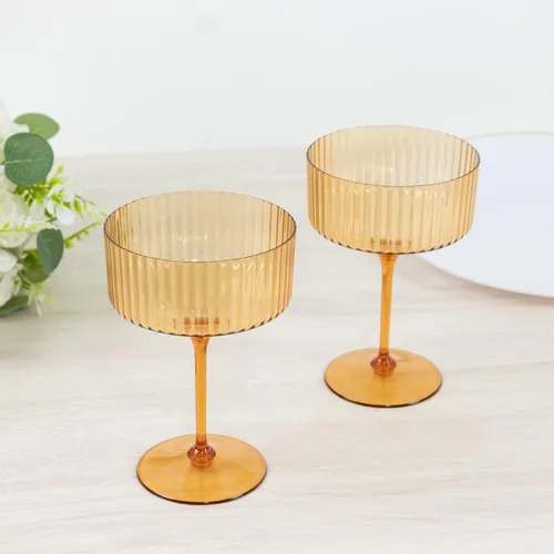 Vista 15 de Efavormart Paquete de 24 Vasos de Cóctel Desechables Premium – Copas de Champán Coupe de Plástico Transparente de 9oz con Tallo y Base Desmontables