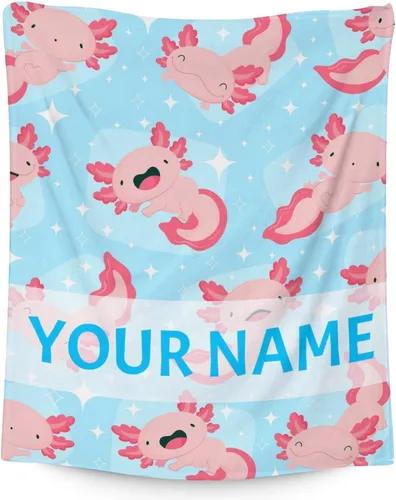 Vista 10 de Axolotl - Manta de regalo – 30 x 40 pulgadas, bonita manta de ajolote para mujeres y niñas, franela azul, suave, cálida y acogedora para sofá