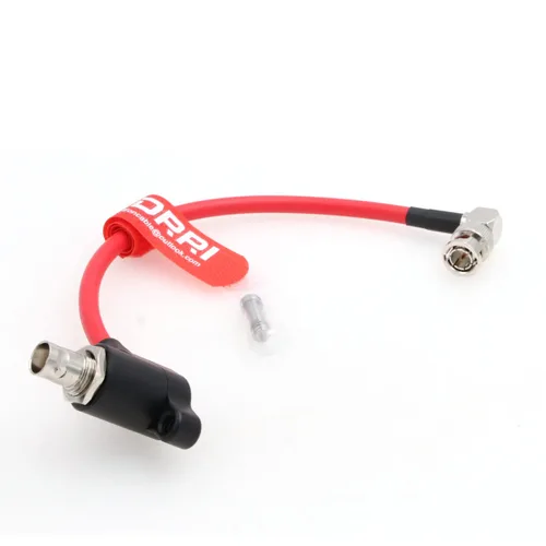 Vista 4 de Cable protector SDI de 12 G, aisladores galvánicos en ángulo recto BNC macho a ángulo recto BNC hembra para ARRI Mini, rojo Komodo (negro, 7.9 in)