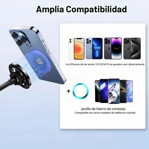 Vista 5 de JCWINY para soporte de micrófono Magsafe con soporte para teléfono, soporte flexible para teléfono con imanes súper para soportes de micrófono