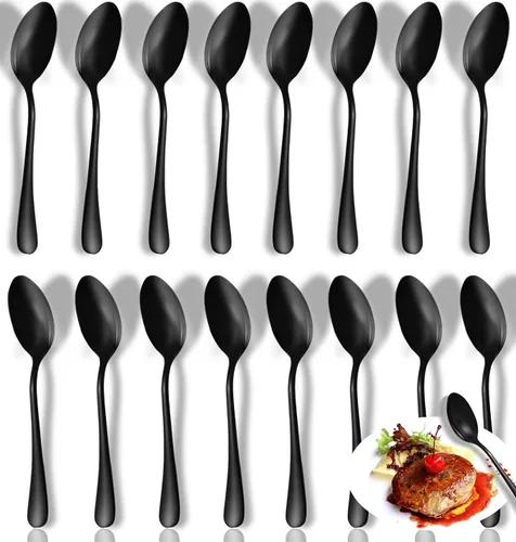 Vista 8 de Juego de cucharaditas, 6 cucharas de 6.7 pulgadas, cucharas de té de acero inoxidable 18/10 de grado alimenticio premium, cuchara de postre
