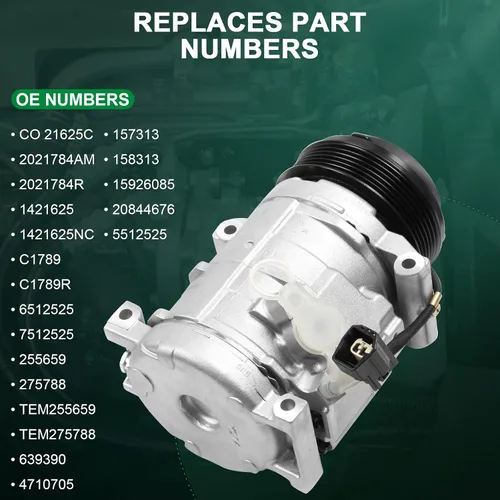 Vista 3 de Compresor de CA con embrague para Acadia 2007-2012 CO 21625C Compresor de aire acondicionado
