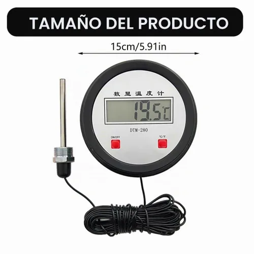 Vista 7 de Termómetros digitales industriales precisos con sonda larga para una medición precisa de la temperatura en áreas de difícil acceso