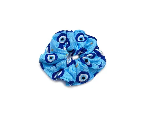 Vista 4 de Coletero elástico de algodón suave con diseño de mano Hamsa de mal de ojo, regalos hechos a mano para mujer, accesorios bohemios (Hamsa/turquesa)