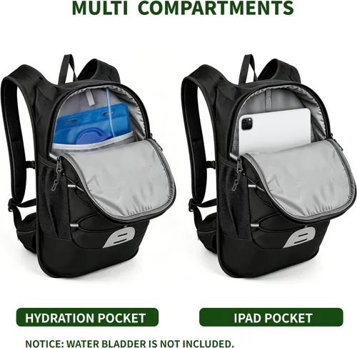 Vista 3 de Hiking Travel Backpack for Men Women, 20L Lightweight Camping Backpack, Hiking Daypack with Water Bladder for Hiking Negro