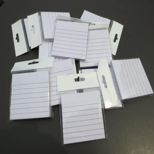 Vista 7 de Notas adhesivas blancas forradas de 3 x 3 pulgadas, 12 blocs por paquete, 100 hojas/bloc de notas autoadhesivas blancas con líneas, embalaje