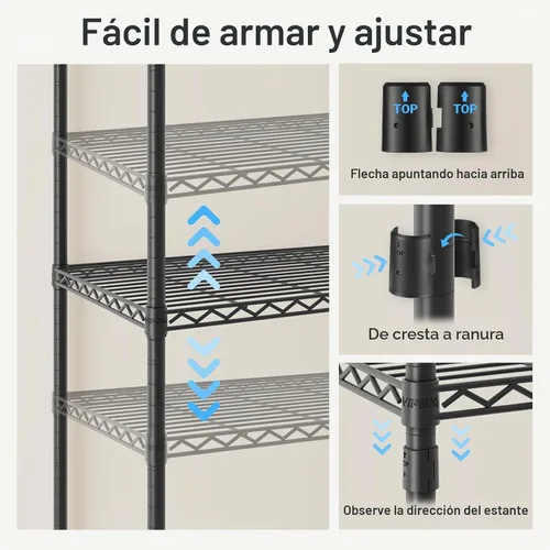 Vista 7 de VIPEK U70 Perchero extra grande resistente, armario de pie portátil para almacenamiento de ropa en el dormitorio, organizador de armario de alambre