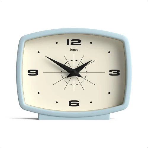 Vista 10 de JONES CLOCKS® Reloj de Escritorio Film Diseño Rectangular Retro Negro Diseño Retro, Combinando Estilo de Mediados de Siglo con un Acabado