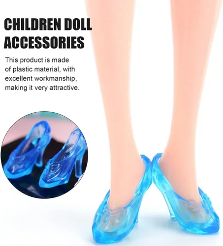 Vista 4 de TOYANDONA 30 pares de zapatos de muñeca, zapatos de tacón alto para muñeca, zapatos de muñeca en miniatura, accesorios de disfraz para niñas, Azul