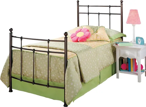 Vista 2 de Hillsdale Furniture Providence - Juego de cama con rieles, tamaño individual, bronce antiguo