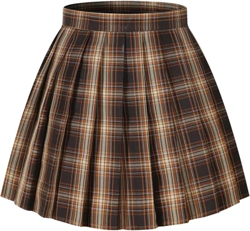 Vista 20 de Faldas plisadas a cuadros de cintura alta para mujeres y niñas, talla grande, uniforme escolar, mini disfraces de cosplay