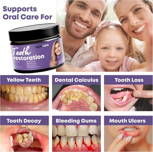 Vista 3 de Polvo mineral de restauración de dientes, blanqueamiento dental natural para la salud bucal dental polvo púrpura - eficaz en el fortalecimiento